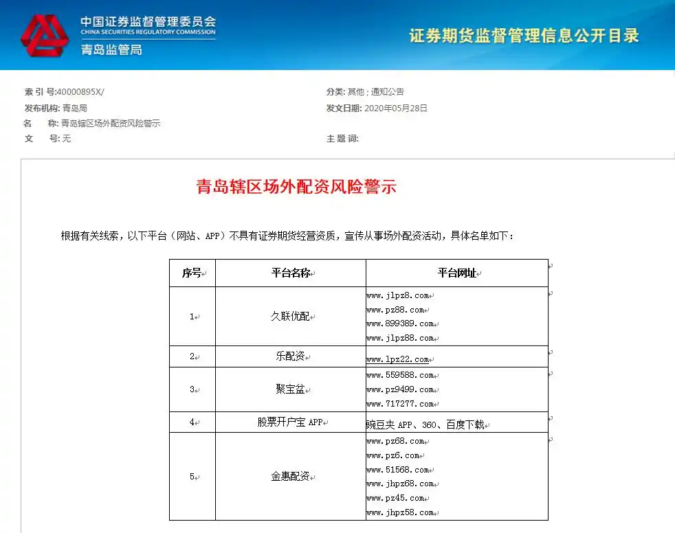 场外配资平台_场外配资监管整顿 非法配资黑名单 投资者风险防范